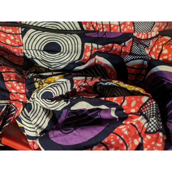 Gypsy Bright Skirt Flare Boho Maxi Pink Purple Navy Blue Bow Tie Waist 33 W 43 L - Picture 7 of 10